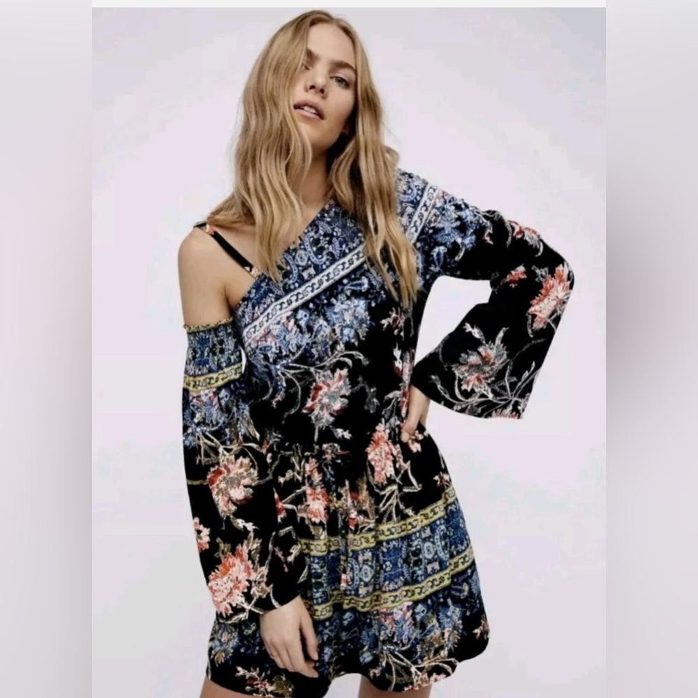 Free People Modern Nomad One Shoulder Mini Dress Size Small